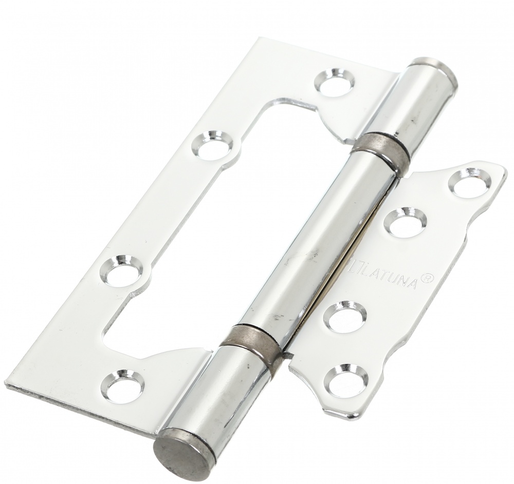 Петля Latuna для дверей накладна CP 100x65x2 мм хром універсальна 2 шт.