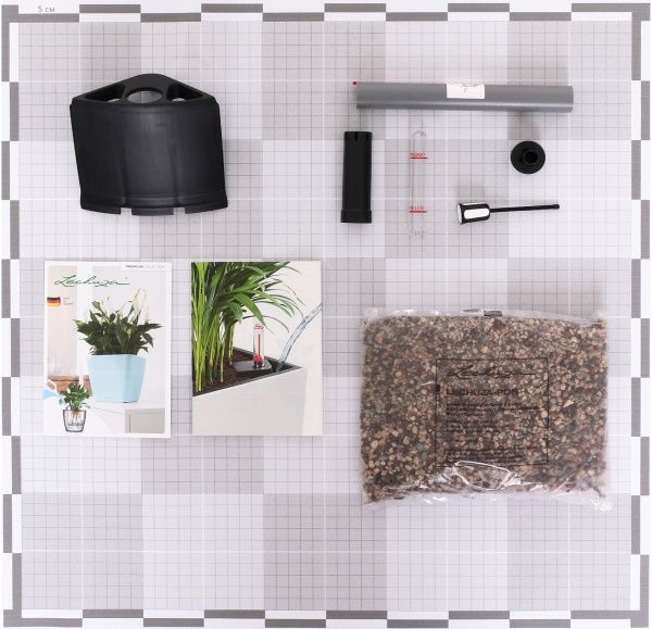 Вазон пластиковый Lechuza Quadro Premium LS 43 квадратный 71,6л кофейный (16181) 