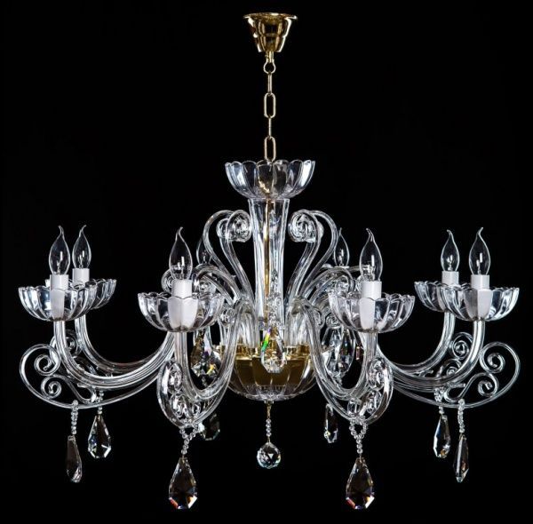 Люстра подвесная Crystal Life 8x40 Вт E14 золото A3230LM-8GO 