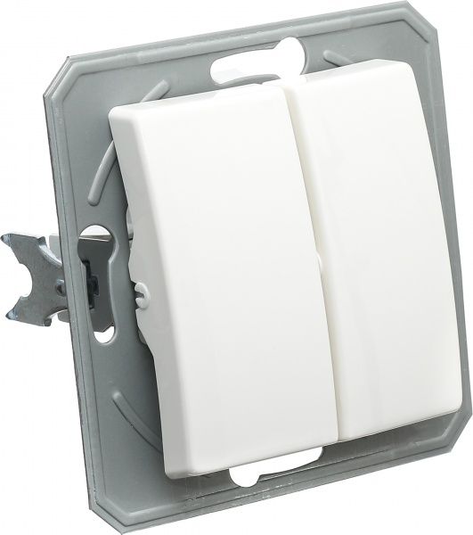 Выключатель двухклавишный TEM Ekonomik без подсветки 10 А 250В белый SE50PWXO-U