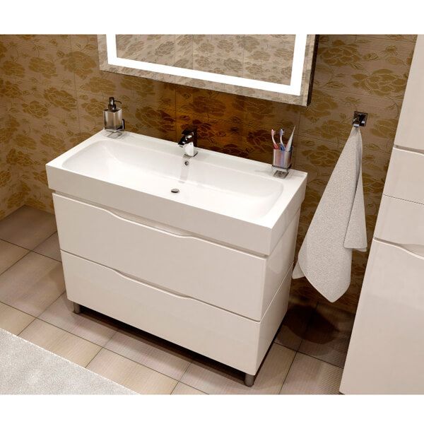 Тумба консольная Aqua Rodos Венеция 100 с умывальником Pinto 100 