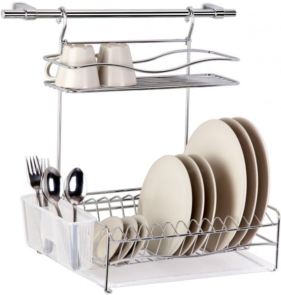 Полка на рейлинг Tekno-Tel KB 013-w. t. Dish Drainer 46x15x31 см хром
