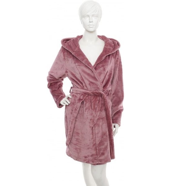 Халат женский капюшон с ушками р. S сливовый 