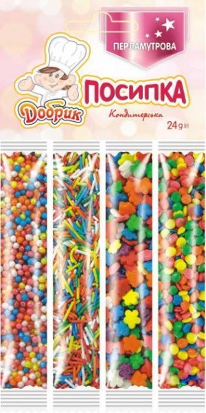 Посипка кондитерська перламутрова в стіках (4820076017896) Добрик 