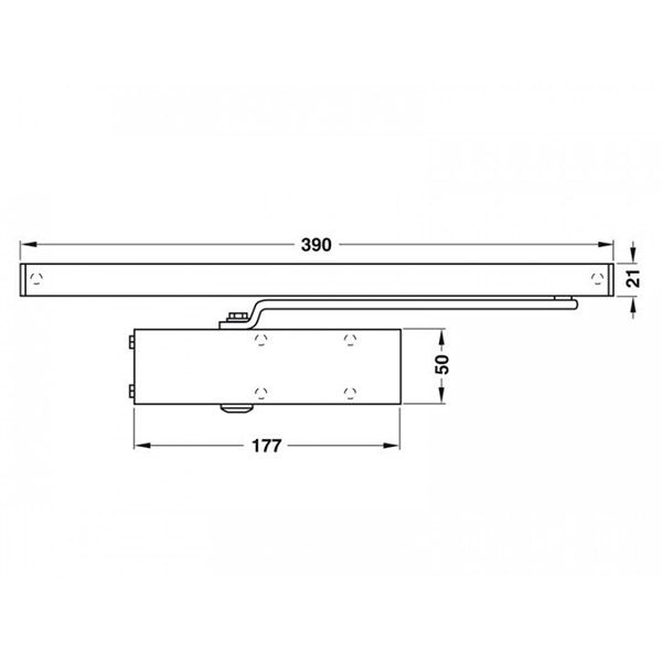 Доводчик дверной Geze TS 1500 со слайдовой тягой серебряный 40 кг