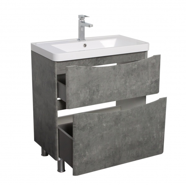 Тумба напольная Aqua Rodos Vista серый мрамор с умывальником Ваr 75 см