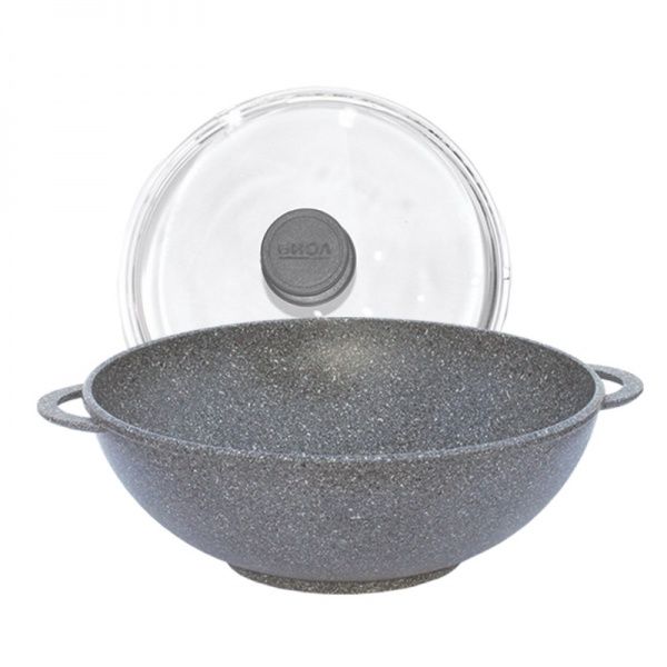 Сковорода WOK с крышкой с антипригарным покрытием 30 см Базальт 30034РС Biol