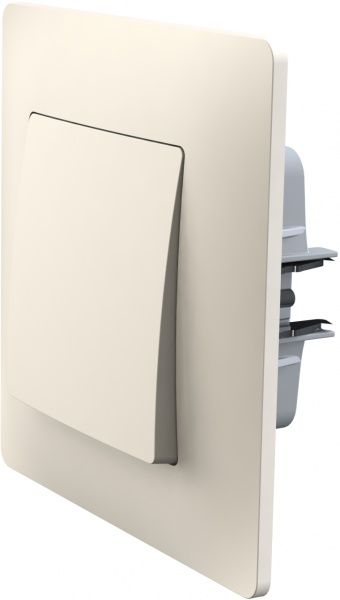 Переключатель проходной одноклавишный Plank Electrotechnic Classic/Nordic без подсветки 10 А 250В слоновая кость PLK0211131