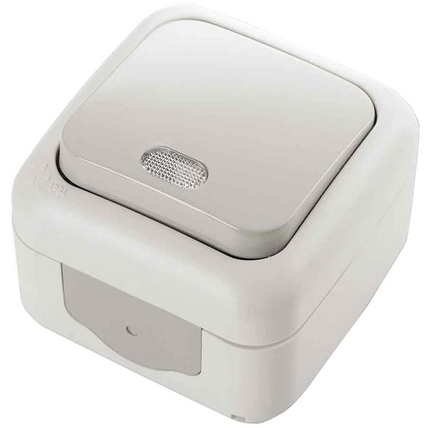 Вимикач одинарний Viko Palmiye IP53 25.09.0005 сірий