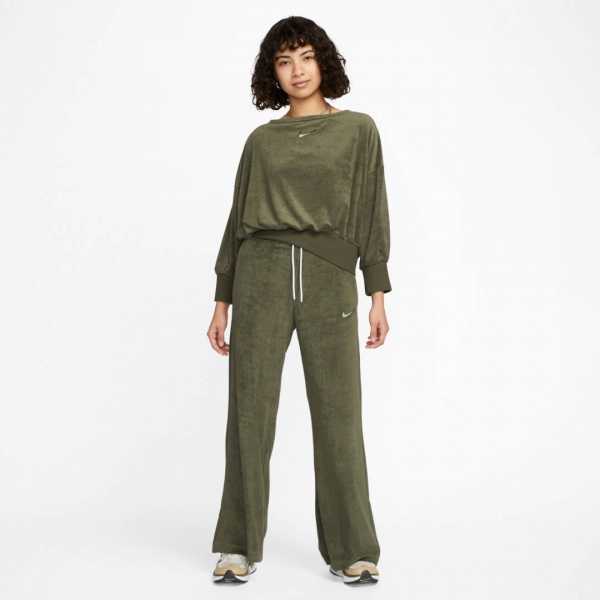 Штани Nike W NSW TRRY HR WDE LEG PANT A2 DV7836-325 р. XL хакі