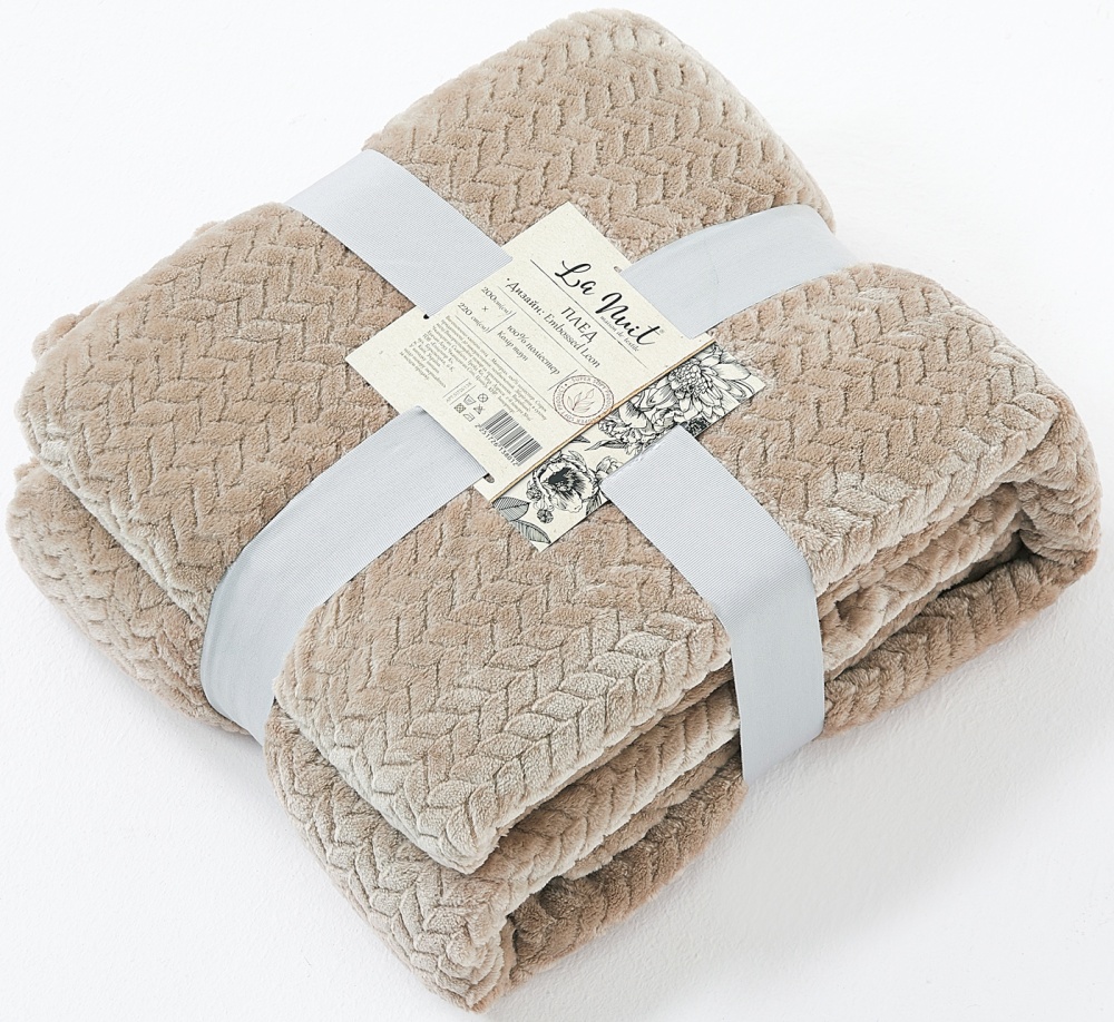 Плед Embossed Leon 220x200 см тауп La Nuit