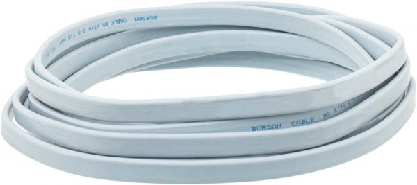 Кабель силовой плоский монолит Borsan ВВГ 3х1,5 медь 