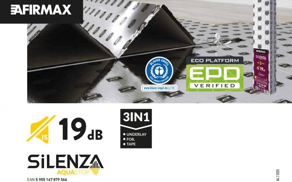 Подложка изоляционная AFIRMAX Silenza Max Aquastop 3мм/6,44 кв.м