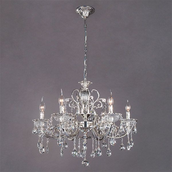 Люстра підвісна Strotskis Carolina 6x60 Вт E14 сріблястий 230/6 