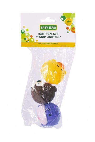 Набор игрушек для ванной Baby Team Забавные зверушки в ассортименте 9022