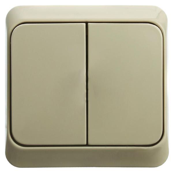 Вимикач двоклавішний Schneider Electric Прима без підсвітки 220В слонова кістка