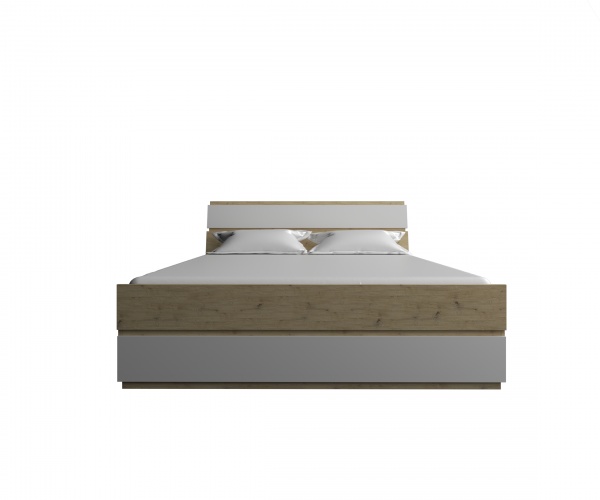 Кровать SOKME 160 Лаура 160x200 см белый/дуб артизан 