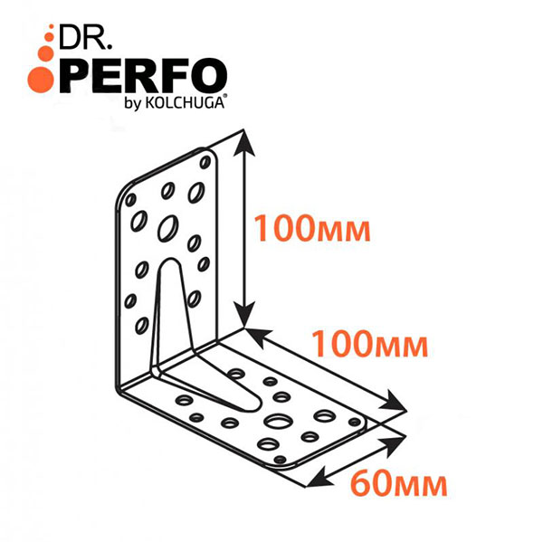 Уголок перфорированный Kolchuga равносторонний 100x100x60 мм 2,5 мм