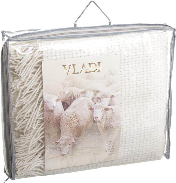 Плед вовняний 170x210 см бежевий Vladi 