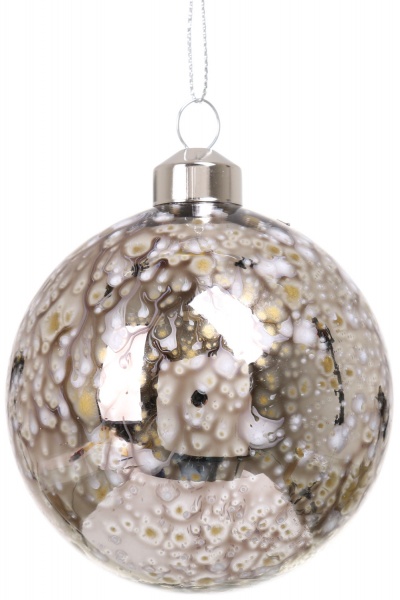 Куля новорічна 80 мм сірий ABT620310