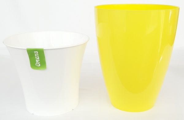 Горшок пластиковый Омела Самоувлажняющийся 0,6 л круглый лимонный 