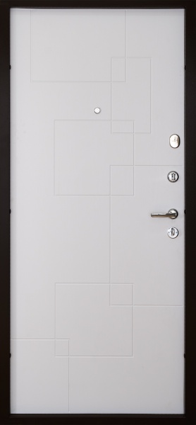 Дверь входная Abwehr АМ-466 096П (V) (ШБр + Б) Avers + Kale НЧ шагрень бронза / белый 2050x960 мм правая