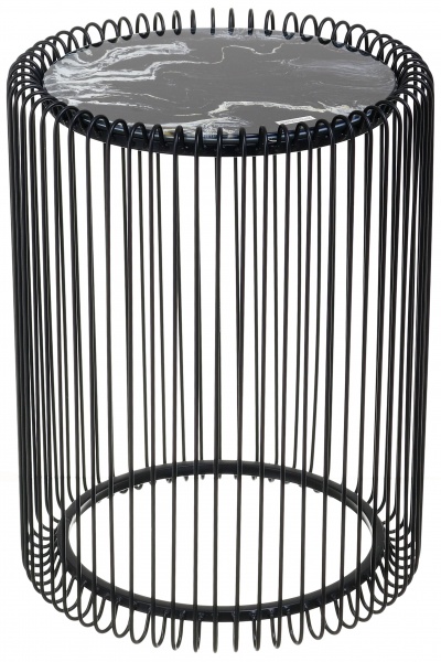 Стол журнальный KARE Design Wire Marble черный 46х45х45 см 