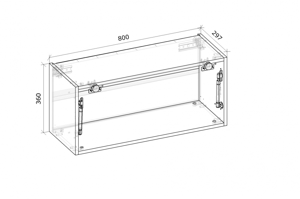 Шафа верхня Грейд з газліфтом LS (фас.СВ) Оптимум 800x360x297 мм білий