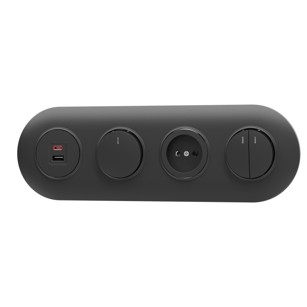 Рамка чотиримісна HausMark Rondo універсальна чорний