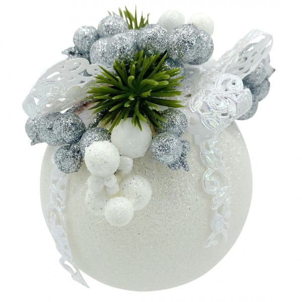 Шар декорированный MISLT d8 см BD80-1 белый