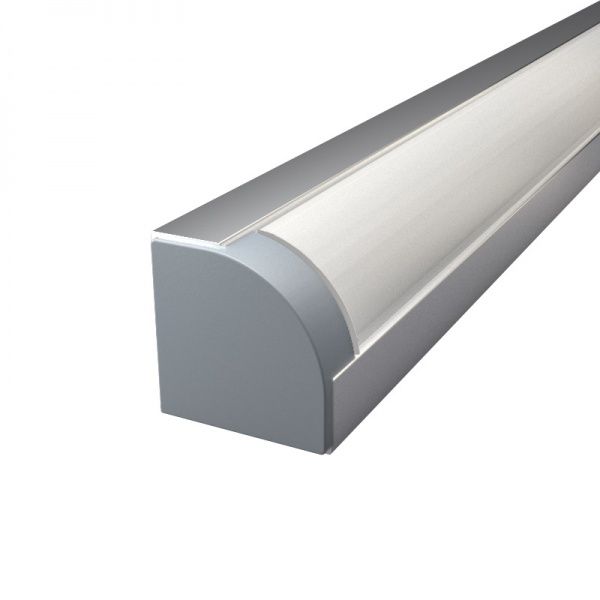 Профіль алюмінієвий АЛЮПРО ПАК-0051/AS кутовий анодований з матовою лінзою і 2 заглушками 200 см