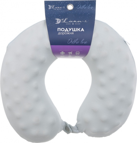 Подушка дорожная Bubbles 30х30х9 см светло-голубой Luna