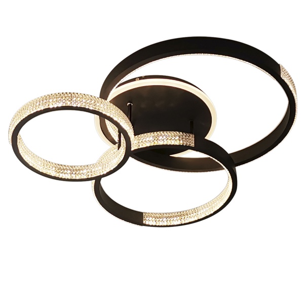 Люстра світлодіодна Victoria Lighting з пультом д/к 90 Вт чорний Medea/PL3 black 