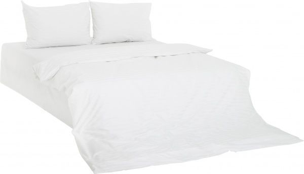 Комплект постельного белья Сатин страйп 1,5 белый Блакіт