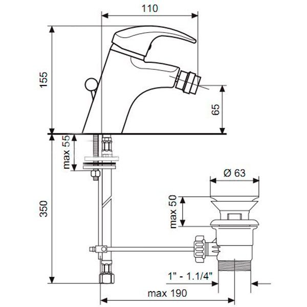 Смеситель для биде Emmevi Rubinetterie Luxor 7004R