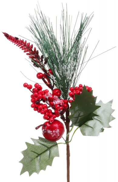 Декорация новогодняя Пучок хвойный с ягодами и грушами 29 см EPI-EYK5-087 