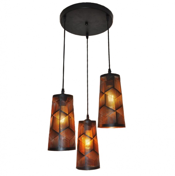 Підвіс Focus Light 3x60 Вт E27 чорний/золото P6826/3 