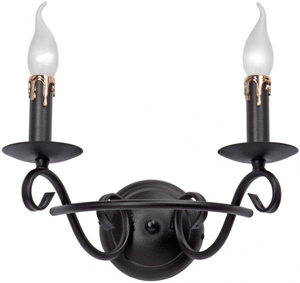 Бра Vitaluce 2x60 Вт E14 чорний V1039/2A 