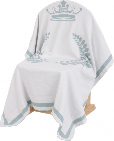 Плед Корона 90x100 см белый с ментоловым 