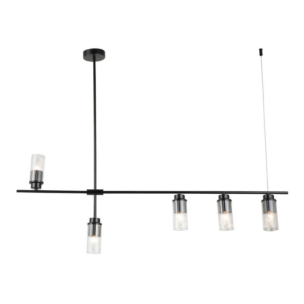 Люстра Miorro Scala 1135х100х790 мм 5x40 Вт E14 чорний 51-311-071