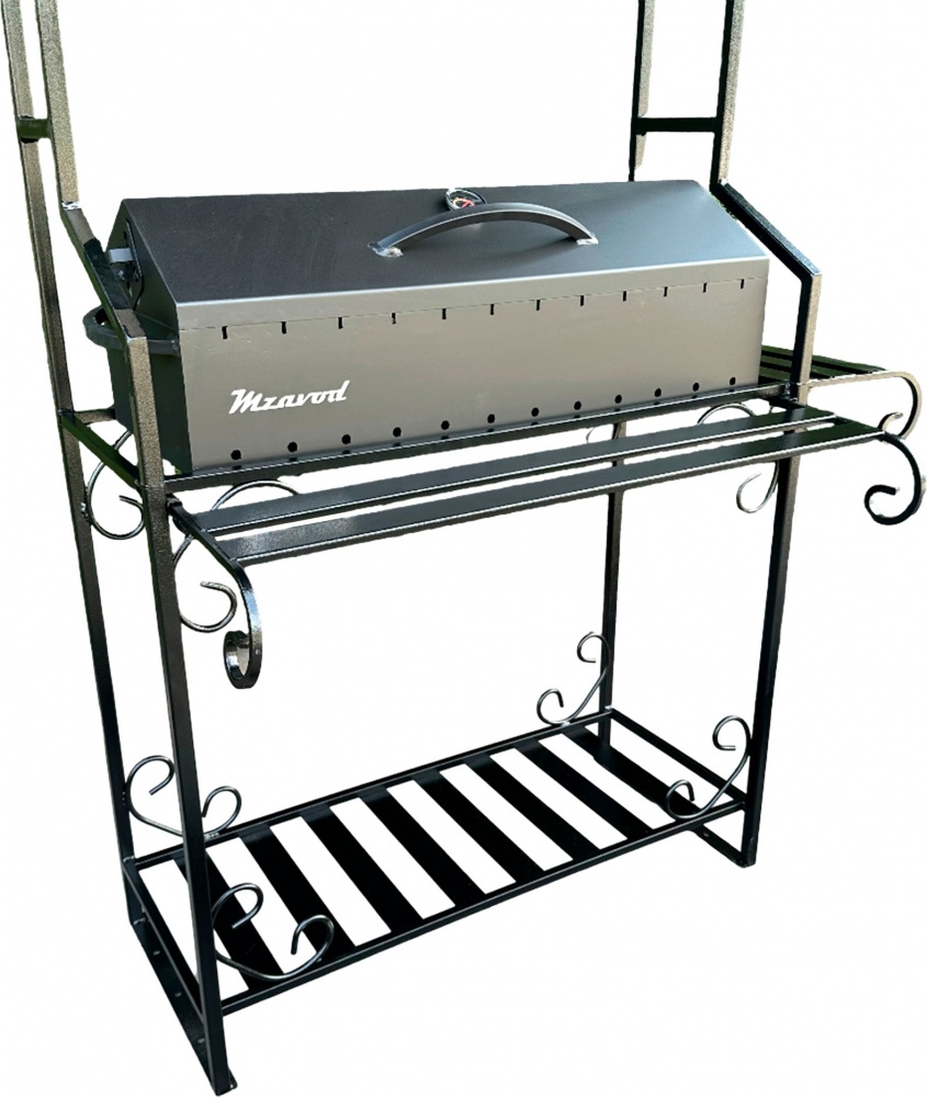 Мангал-барбекю Metalzavod с крышей на 12 шампуров сталь 4 мм