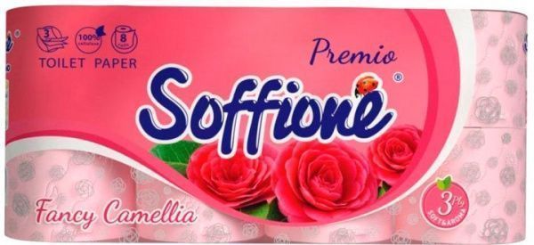 Туалетная бумага Soffipro Premio Aroma Камелия трехслойная 8 шт.