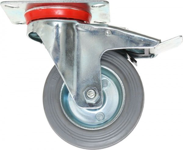 Колесо поворотне з площадкою і гальмом d100 мм 021100