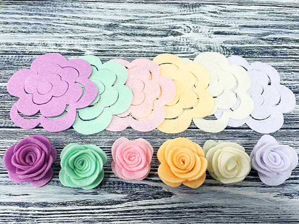 Декоративний виріб з фетру Зроби Сам «Троянда» 9 см 5 шт. 125179 Діамантові ручки