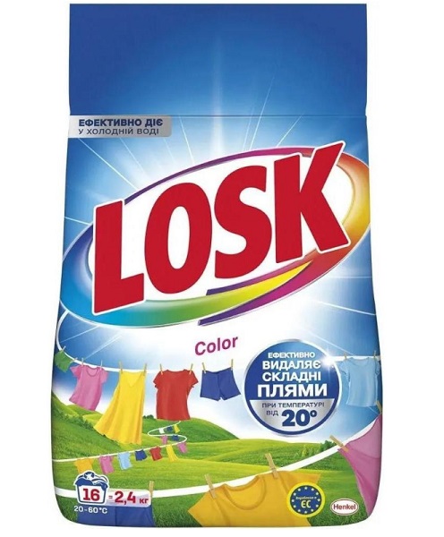 Порошок для машинной и ручной стирки Losk для цветных вещей  2,4 кг