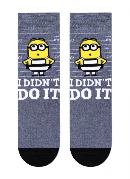 Шкарпетки чоловічі Брестские 2137 Minions (середньої довжини) 298 р. 29 темно-сірий меланж 1 пар 