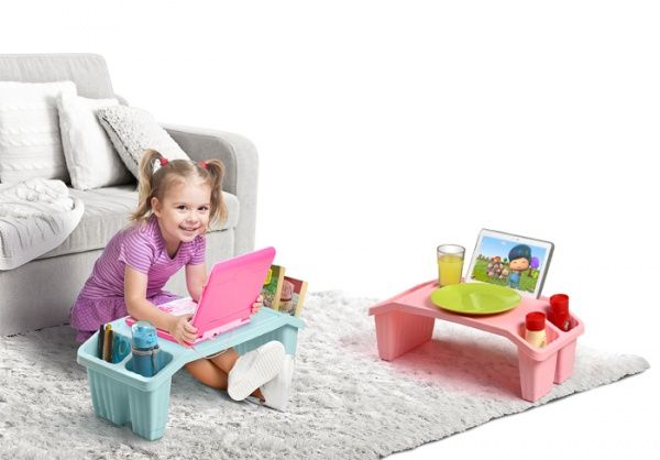 Столик пластиковый голубой 580x210x300мм 