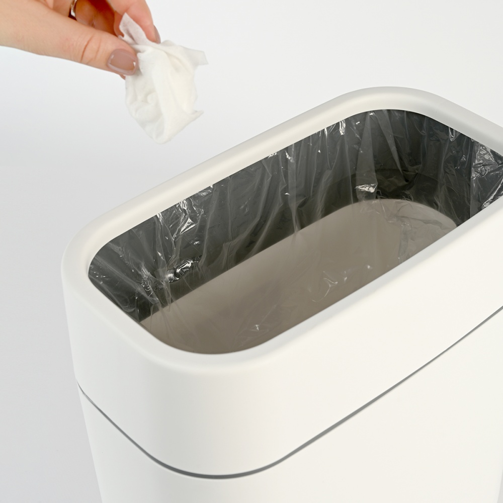 Відро для сміття МВМ 10 л білий/сірий BIN-24 10L WHITE/GRAY