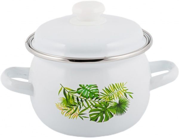 Кастрюля сферическая эмалированная 2,5 л Монстера Idilia