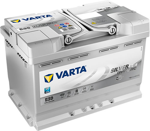 Акумулятор автомобільний Varta SILVER DYNAMIC AGM 70А 12 B 570901076 «+» праворуч